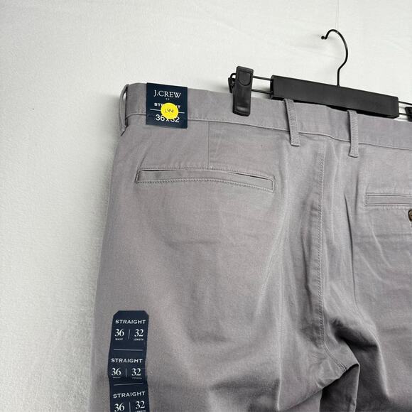 J Crew Pants Men's 36x32 Gray Straight Fit Chino Khaki Pockets Preppy Office NEW - Picture 7 of 9
